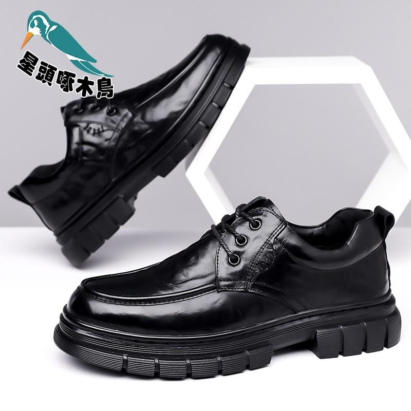 Men's shoes outdoor tooling shoes big head leather shoes spring and autumn low-top cowhide surface thick-soled hand leather shoes