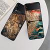Compass Map Voyage Phone Case For Samsung Z Flip 7 6 5G Galaxy Z Flip 5 4 3 Black Hard Cell Cover Luxury PC Shell Coque