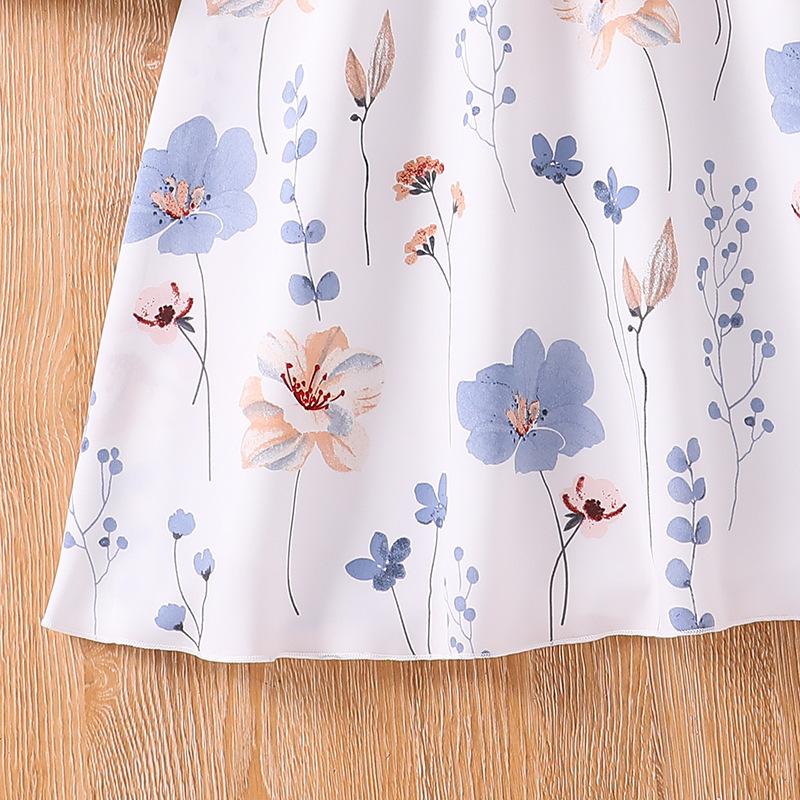 1 Ensemble Fille Tenue Élégante Robe Fleurie Sans