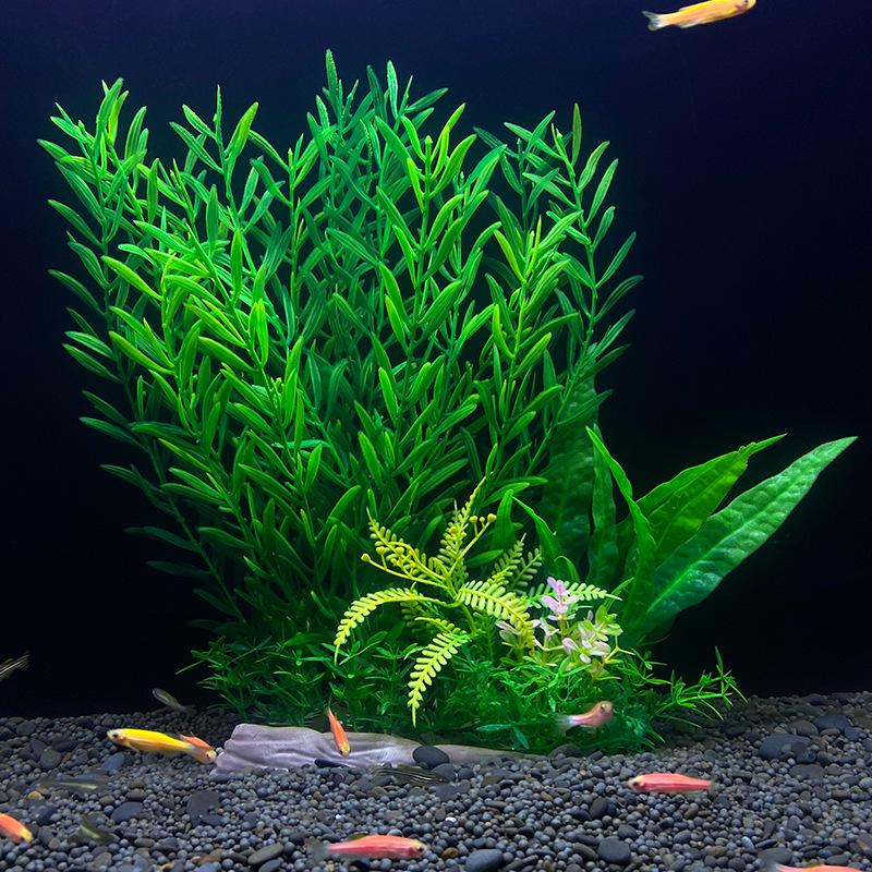Aquarium Landscaping: Easy Grass Decoration Set with Large Faux Water Plants