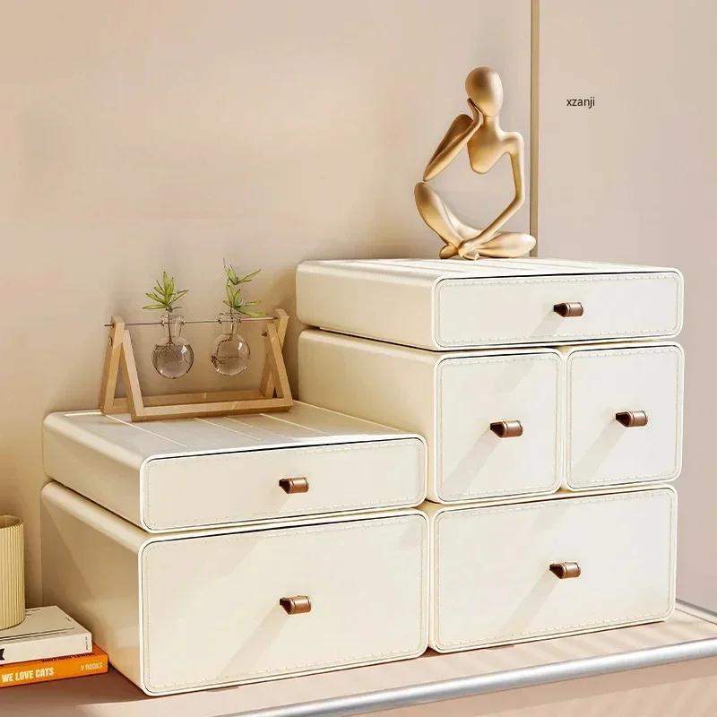 Desktop Storage Box Stackable Office Desk Drawers Organizer and Accessories For Make Up Beauty Supplies Vanity Bathroom