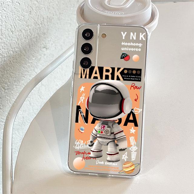 

Mechanical Astronaut Space Clear Case For Samsung Galaxy S22 S20 FE S21 S10 S9 Plus Note 20 Ultra 10 Lite Soft Phone Shell Samsung Note 8