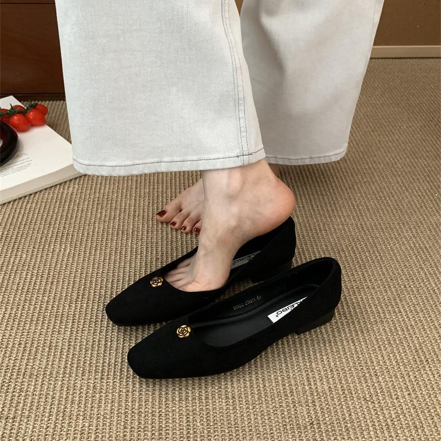 2025 spring new retro Xiaoxiangfeng single shoes women's one-pedal ladyshoes commuter shoes women's shoes