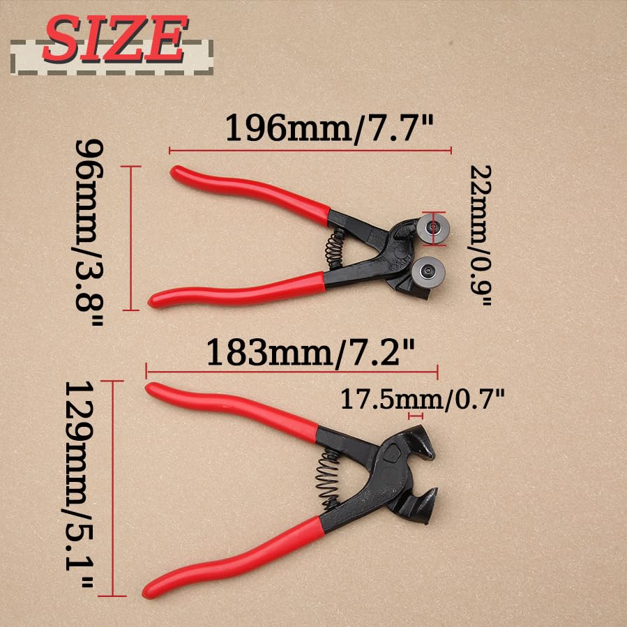 LEONTOOL Tile Tile Tile Nippers with Tile Side Tile Glass Glass Tile Mosaic Glass Cutting Stained Tile Tile Roller Type with Carbide Professional