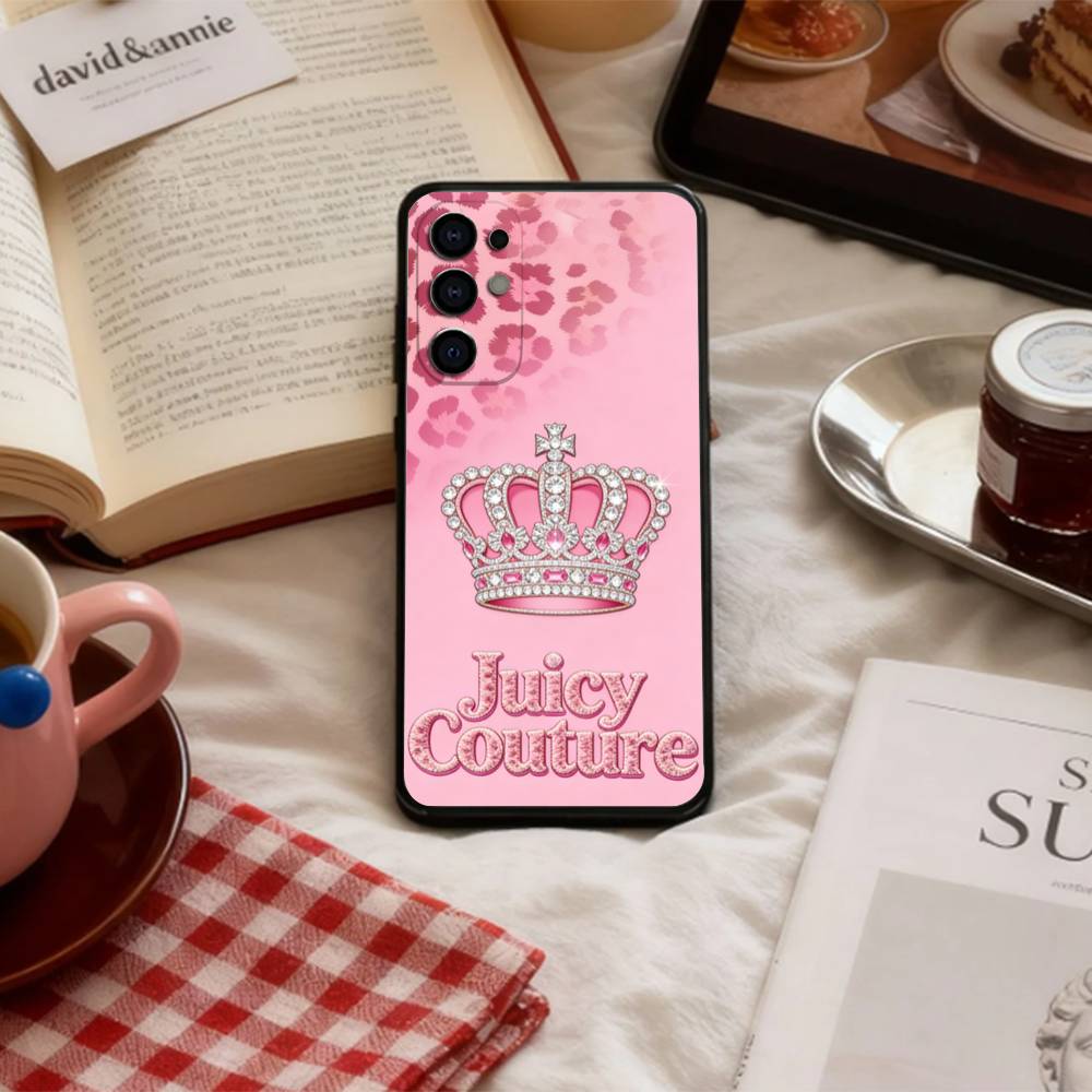 Y-Y2K Vintage J-Juicy C-Couture   Phone Case For Samsung S 25,24,23,22,30,21,10,9,Ultra,Plus,Lite,FE,4,5 G Soft Black Case