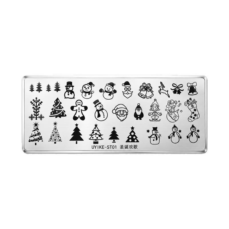 1/3Pcs Christmas Nail Art Stamping Plates Clear Patterns Easy Transfer Reusable Perfect For Diy Holiday Manicure Home Salon Use
