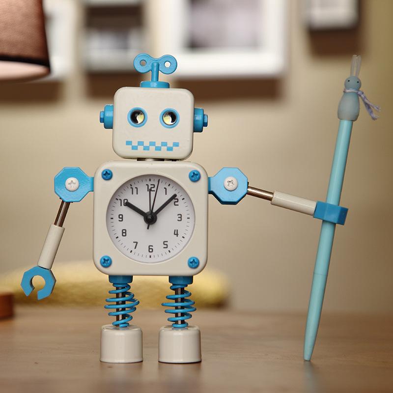 

Металлический Робот-Трансформер Креативный Студенческий Милый Детский Мультяшный Стильный Мальчик Девочка Бесшумный Прикроватный Будильник