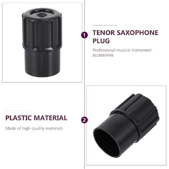 

Plastic Saxophone Plug Sax Stopper 2pcs Tenor Saxophone Sax End Plug Bb Sax Cap Wind Instrument Parts Musical Instrument Accessory Black Tenor