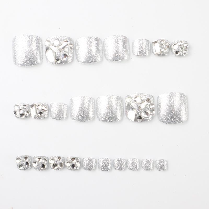 Trendy Summer Glitter Diamond Nail & Toe Press-On Patches