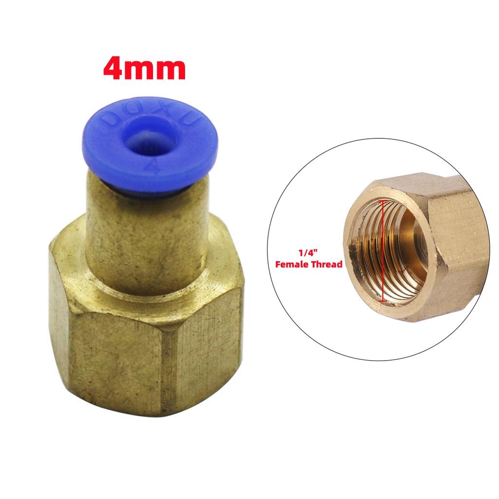 Pneumatic Air Pipe Quick Connector 1/8" 1/4" 3/8" 1/2" Female Thread To 4/6/8mm Irrigation Washing Slip-lock Straight Joint 3Pcs