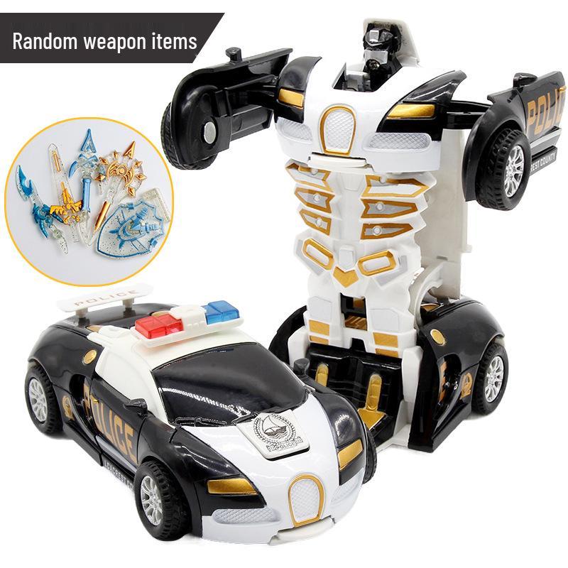 Popular Children's Deformed Toy Robot and Car Set for Educational Play at Street Markets and Night Stalls.