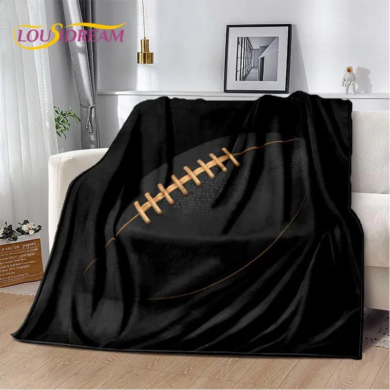 American Football Rugby Soft Plush Blanket,Flannel Blanket Throw Blanket for Living Room Bedroom Bed Sofa Picnic Cover Kids Warm