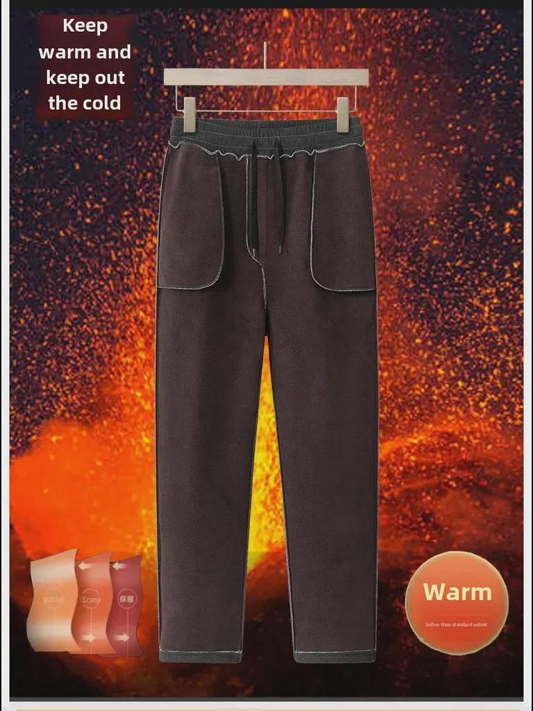 Herren 2024 Winter Warm Velvet Sportswear Dreiteiliger Anzug für mittleres und älteres Alter