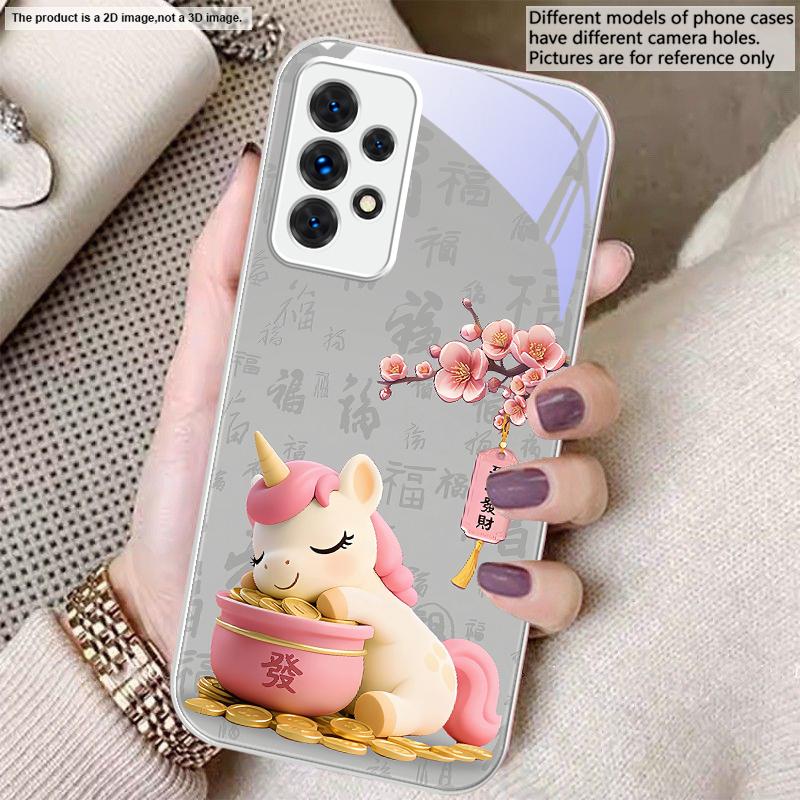 

Благоприятный единорог Для Samsung A20 30 22 23 24 25 26 31 32 A33 34 35 42 50 51 52 53 54 55 56 70 71 72 73 стеклянный чехол для телефона Galaxy A22 5G