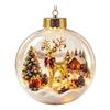 Palline di Plastica per Festa Ornamento Luminoso Storia di Natale, Palla Appesa 3D Luminosa con LED Caldo, Mini Decorazione Festiva da Interno/Esterno Festività