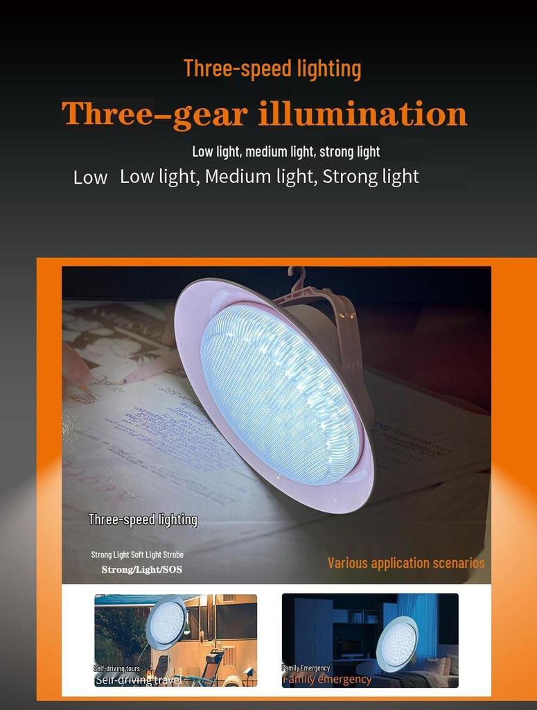 Rechargeable LED Solar Camping Lantern - Super Bright, Rainproof & Long Battery Life for Outdoor Tent and Stall Lighting