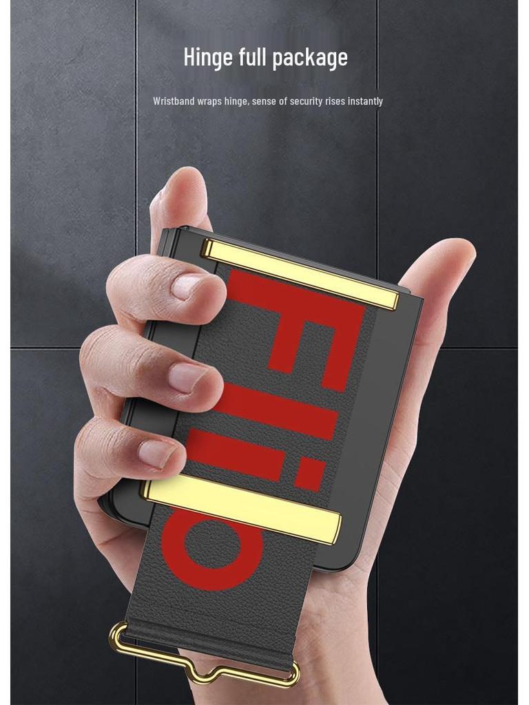 Ultradünne, modische Armbandhülle für Samsung Z Flip7 – Unifarben mit Anti-Peep-Schutzfolie