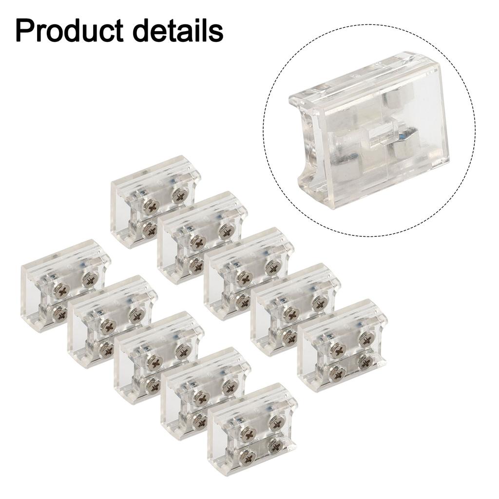 10Pcs 2P 8/10MM LED Strip Connector Screw Fixing Connection Connector Terminal Transparent Free-Welding Light Strip Fixing Clip