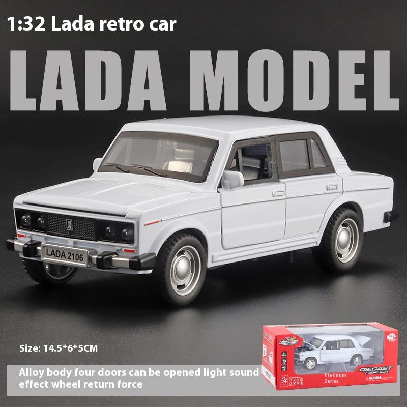 1:32 LADA 2106 Alloy Diecast Model Retro Russian Lada Vehicle Toy Sound & Light Children's Toy Kids Gift Birthday Present Boys