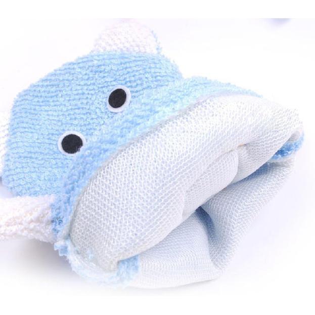 Bath and Shower Loofah Sponge Set of 3, Non-Toxic, Soft Terry Cloth, Cute Animal Design (Rabbit/Duck/Bear)
