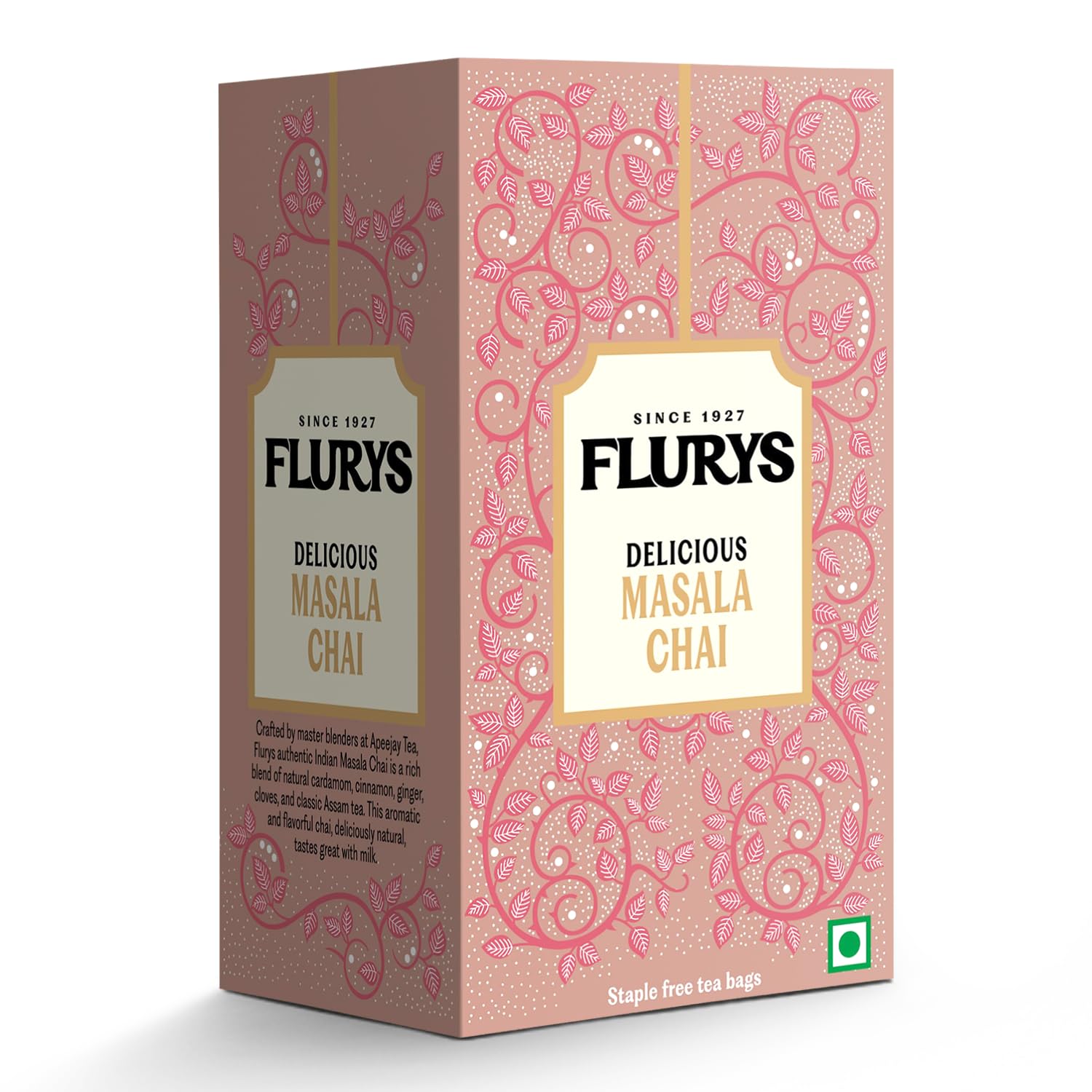 Flurys Masala Chai - Premium Indian Spiced Tea | Natural Ingredients | Aromatic & Flavourful | 25 tea bags