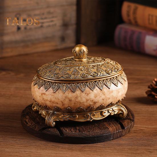 Cutie de bijuterii vintage cu capac Inele rezistente la praf de capacitate mare Colier Organizator decorativ elegant Cutie ovală pentru bijuterii