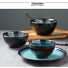 ZISIZ Ceramic Kiln Change Blue Bowls