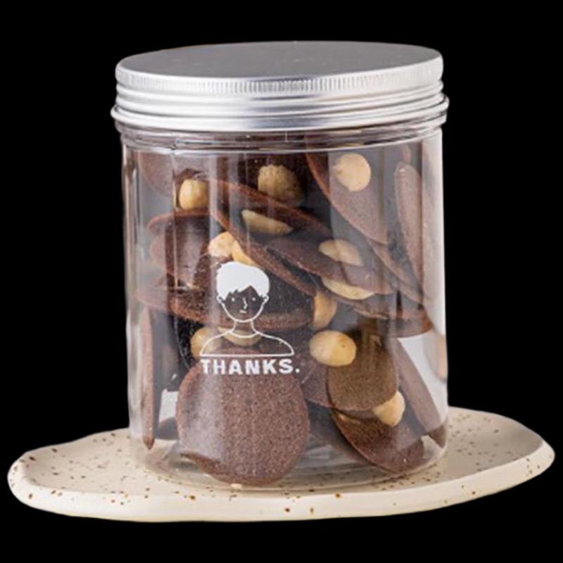 Transparent Plastic Food Jars with Aluminum Lids