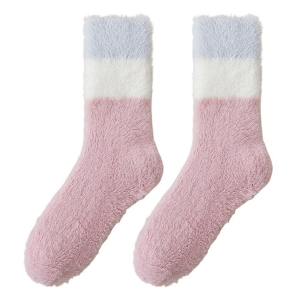 Winter Coral Fleece Socks Sleeping Mid Tube Socks Women Floor Plush Socks  For Female Men