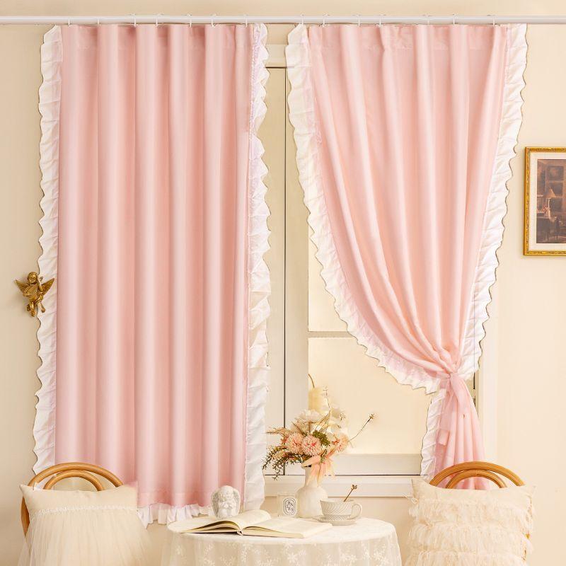 100% Blackout Curtain Vintage Lace Window Curtains Bedroom French Window Shades Blinds Living Room Privacy Shading Cloth