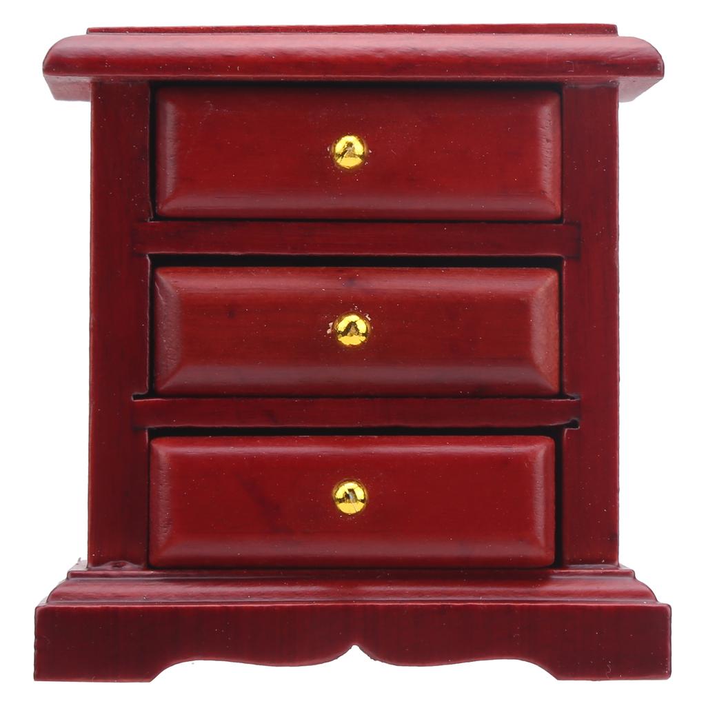 Dollhouse Bedside Table 1/12 Scale Wooden Night Stand Dolls House Furniture Kids Toys