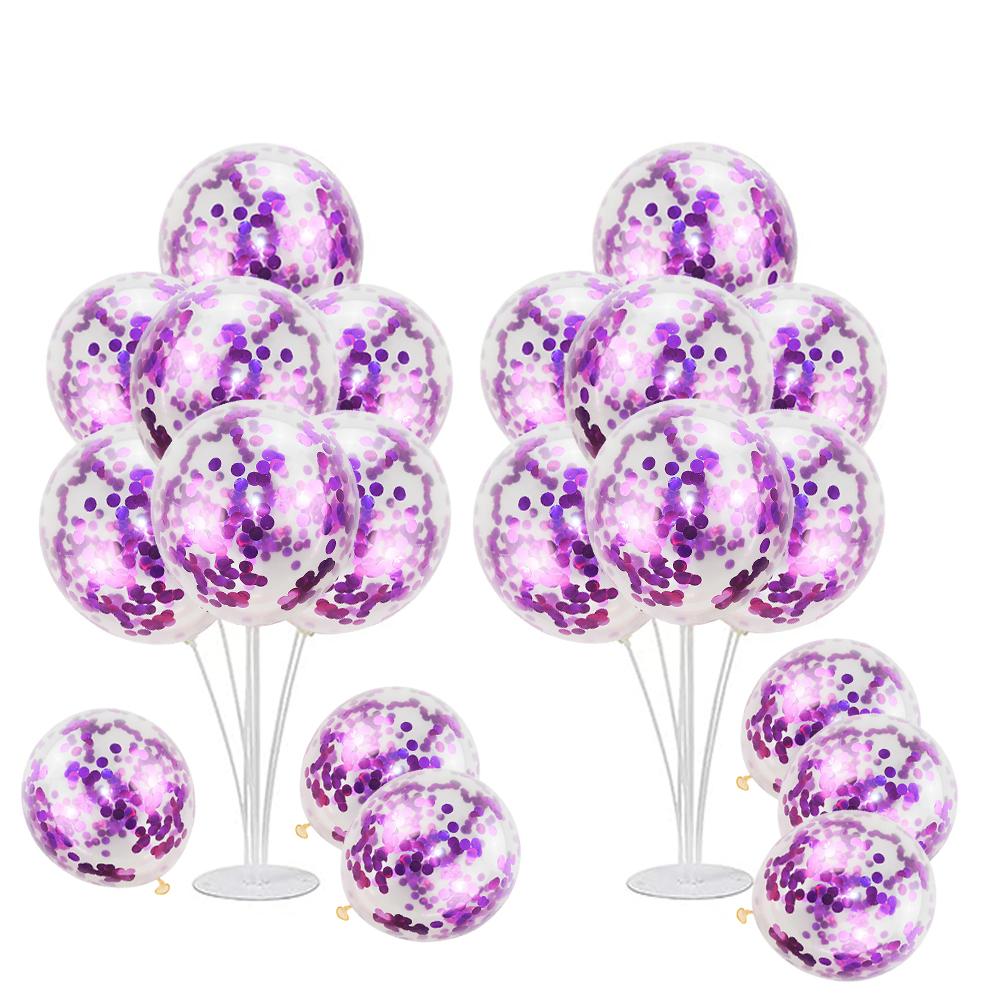 

2 комплекти підставок для повітряних кульок, з 20 повітряних кульок, тримач для паличок для повітряних кульок з основою для столу Випускний День Народження Стать Виявлення Прикраси для вечірки 2 Pack + Rose Red