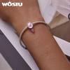 WOSTU 925 Sterlingsilber Rosa Prinzessin Magischer Spiegel Charm Perlenanhänger Passend für Original Armband Halskette Für Frauen Schmuck