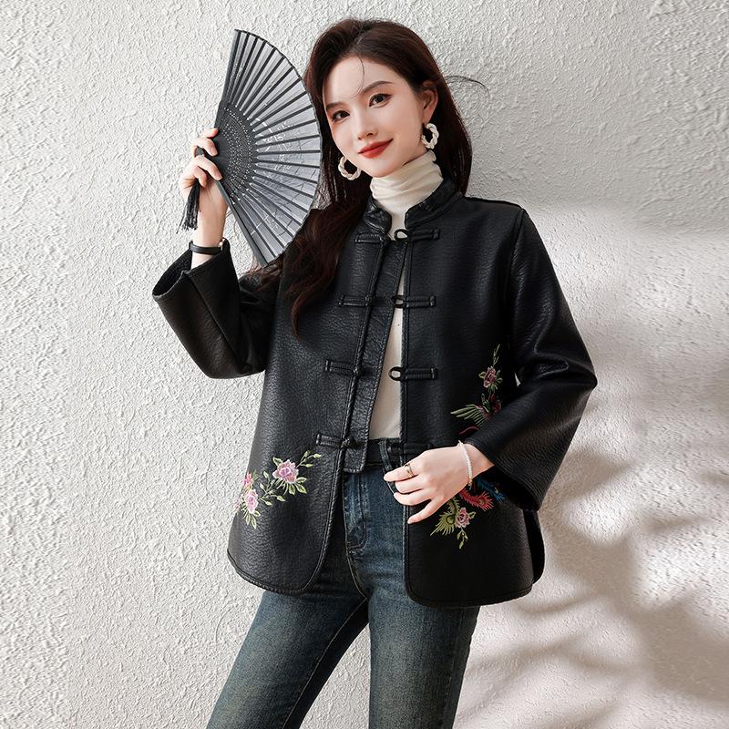 

Hua Ge Di Qing Натуральная кожаная куртка женская зимняя ретро этнический стиль меховая цельная женская меховая куртка 4XL