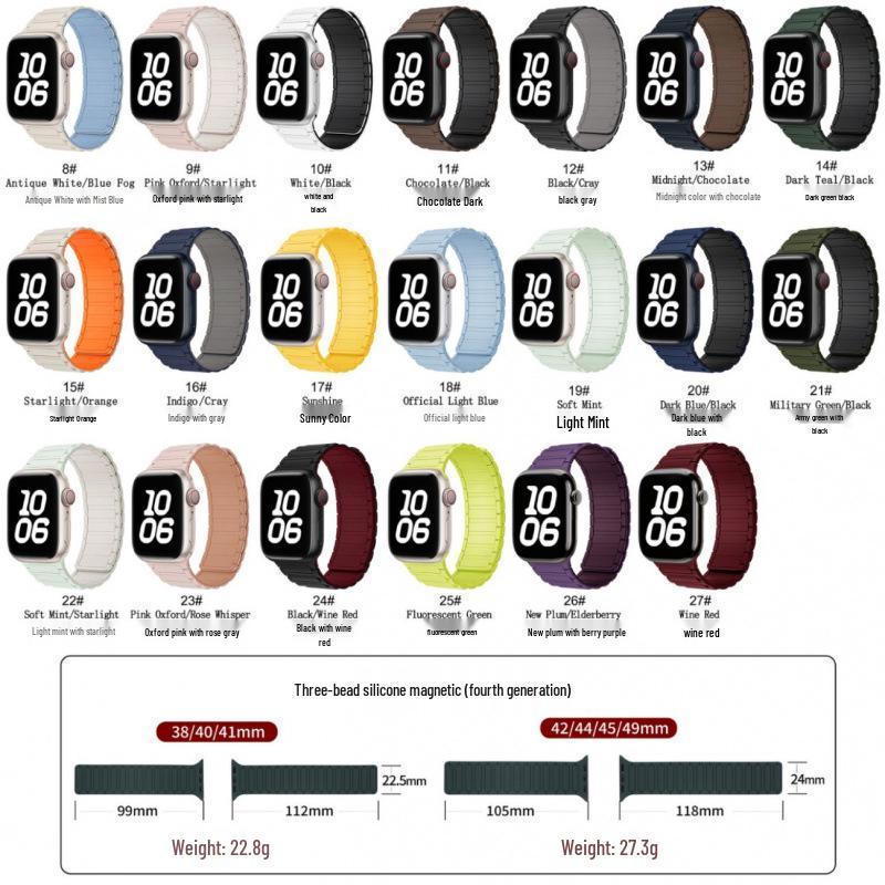 Zhang Jingyi Magnetisches Silikonarmband für Apple Watch S9/8/iWatch10 Ultra