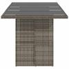 Garden Table with Glass Top Gray 190 X 80 X 75 Cm Poly Rattan