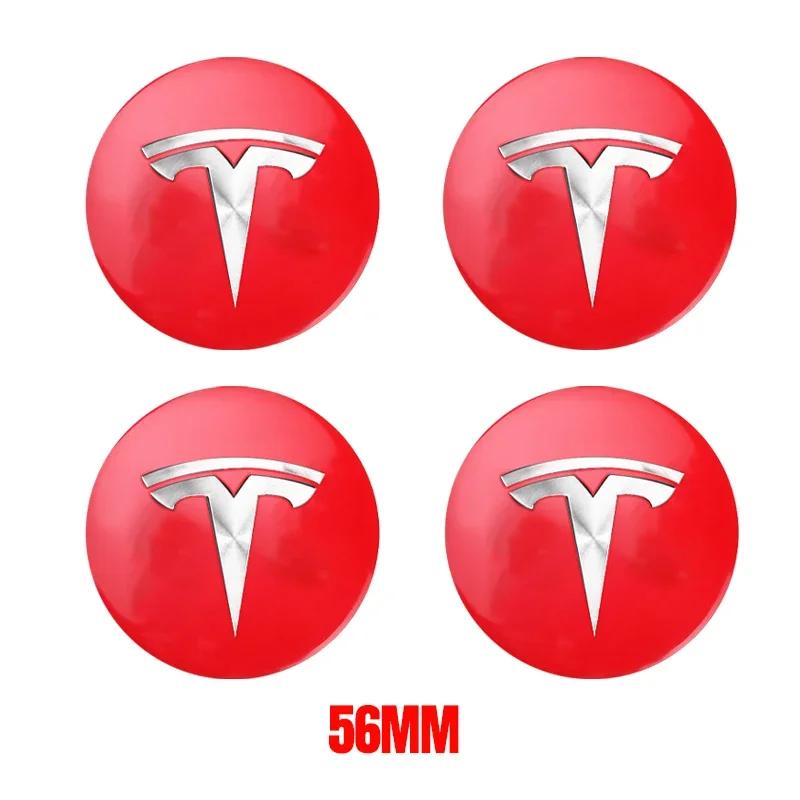 Adesivo per Auto Tesla 4pz 56mm Tappo Centrale Cerchio Tesla Logo Adesivo di Alta Qualità per Tesla Model 3 Y S X Adesivo Personalizzato per Auto