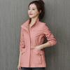 Chaqueta Corta para Mujer Estilo Mamá Delgada Primavera Otoño Moda Versátil Talla Grande Chaqueta Nueva Top Tendencia Fibra de Poliéster