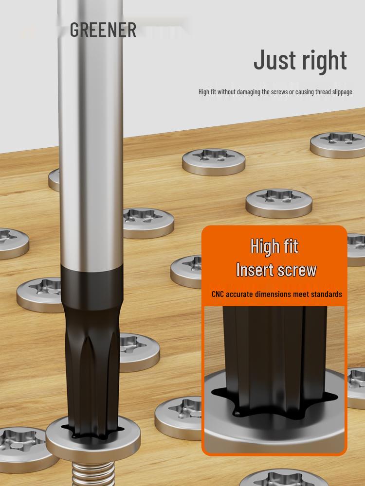 Sada magnetických šroubováků Green Forest Hex & Mi Word: T8, T15, T20, T25, T30