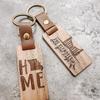 Personalized Realtor Closing Gift Keychain Logo Bulk Order Engraved Key Chain for New Home Owner Wood Keyring Wedding Favor