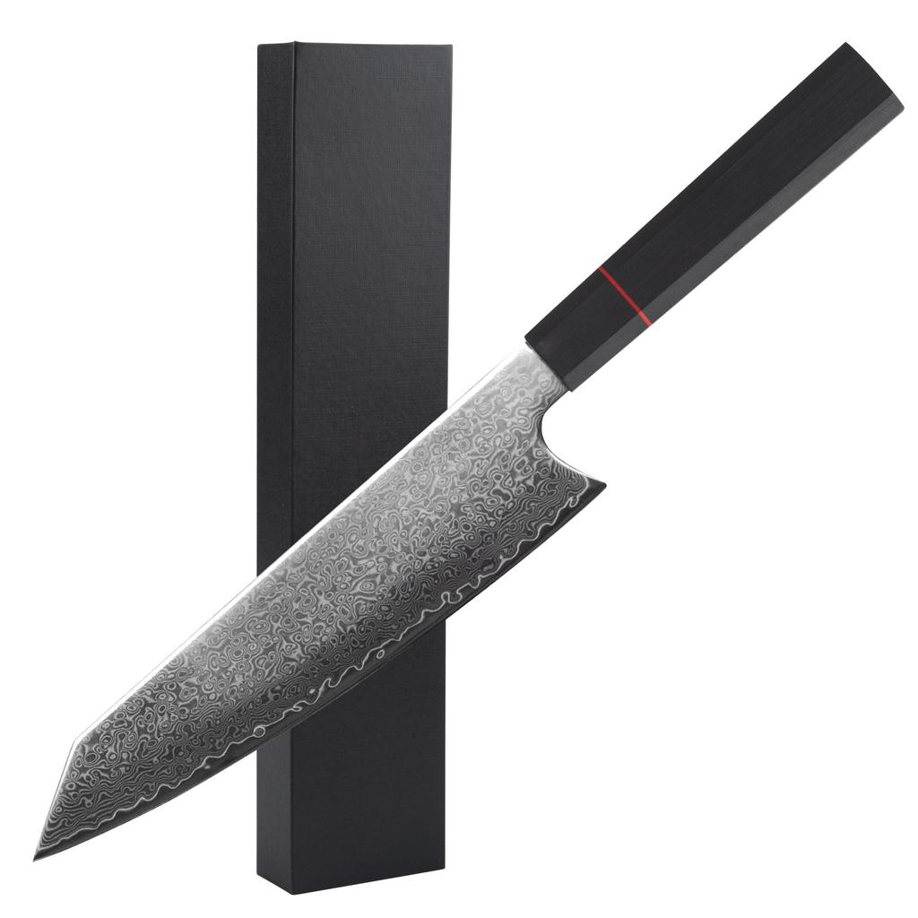 Damascus steel knife, professional Japanese knife with ergonomic handle, high-hardness kitchen knife suitable for home and resta