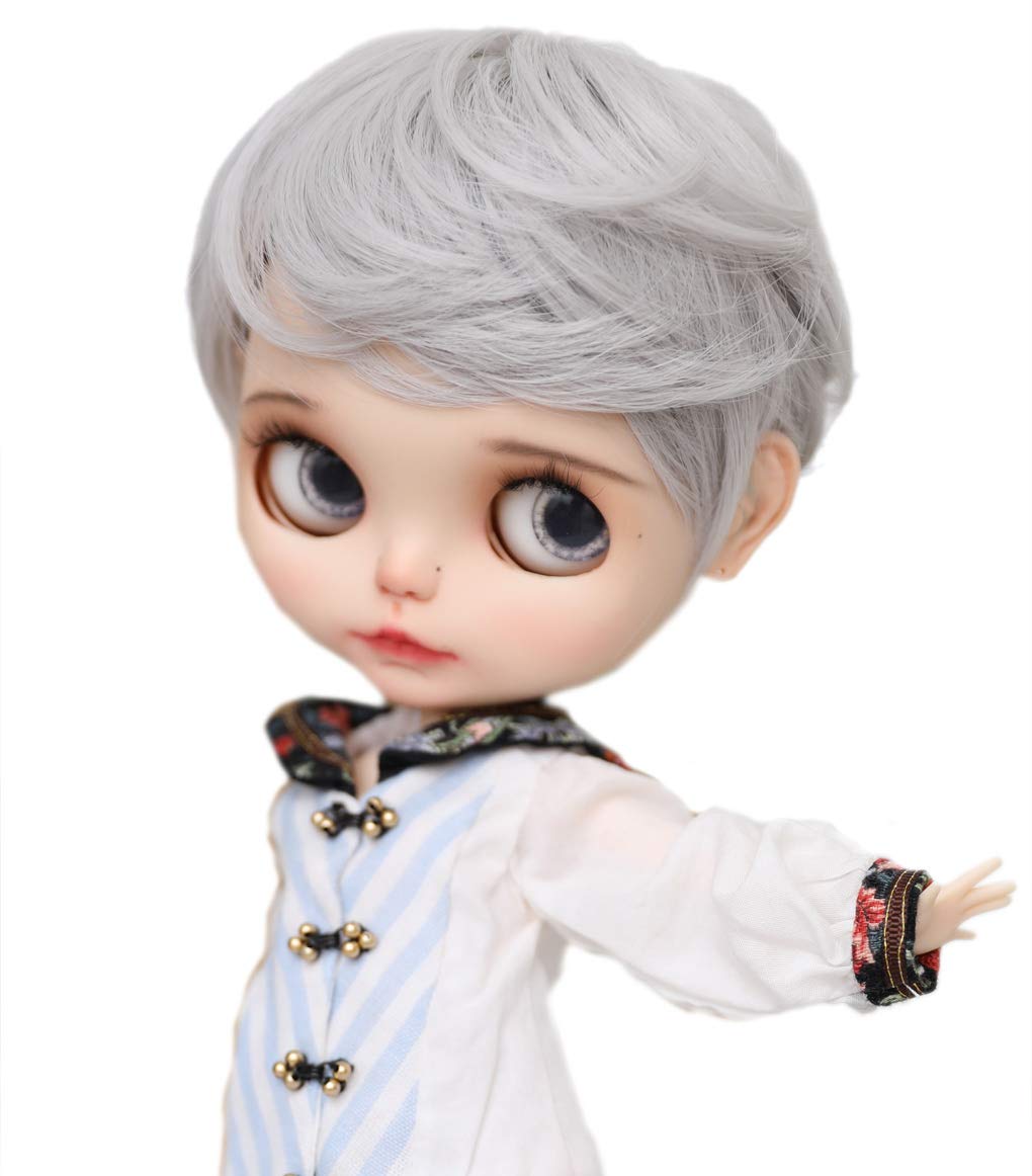 

Перука для ляльки Linfairy inch 9-10 (Сріблясто-сірий)