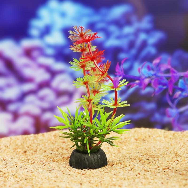 Décor de bac à sable d'aquarium: Plantes aquatiques en plastique et fleurs artificielles - Série 10-4