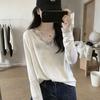 260g Youkesi Women's V-neck Lace Patchwork Long-sleeve T-shirt for Spring/Autumn 2026