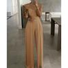 Solid Color Jumpsuits Elegant Spring Solid  Romper Evening Party Clothing Pants Loose Casual Lace Overalls for Women