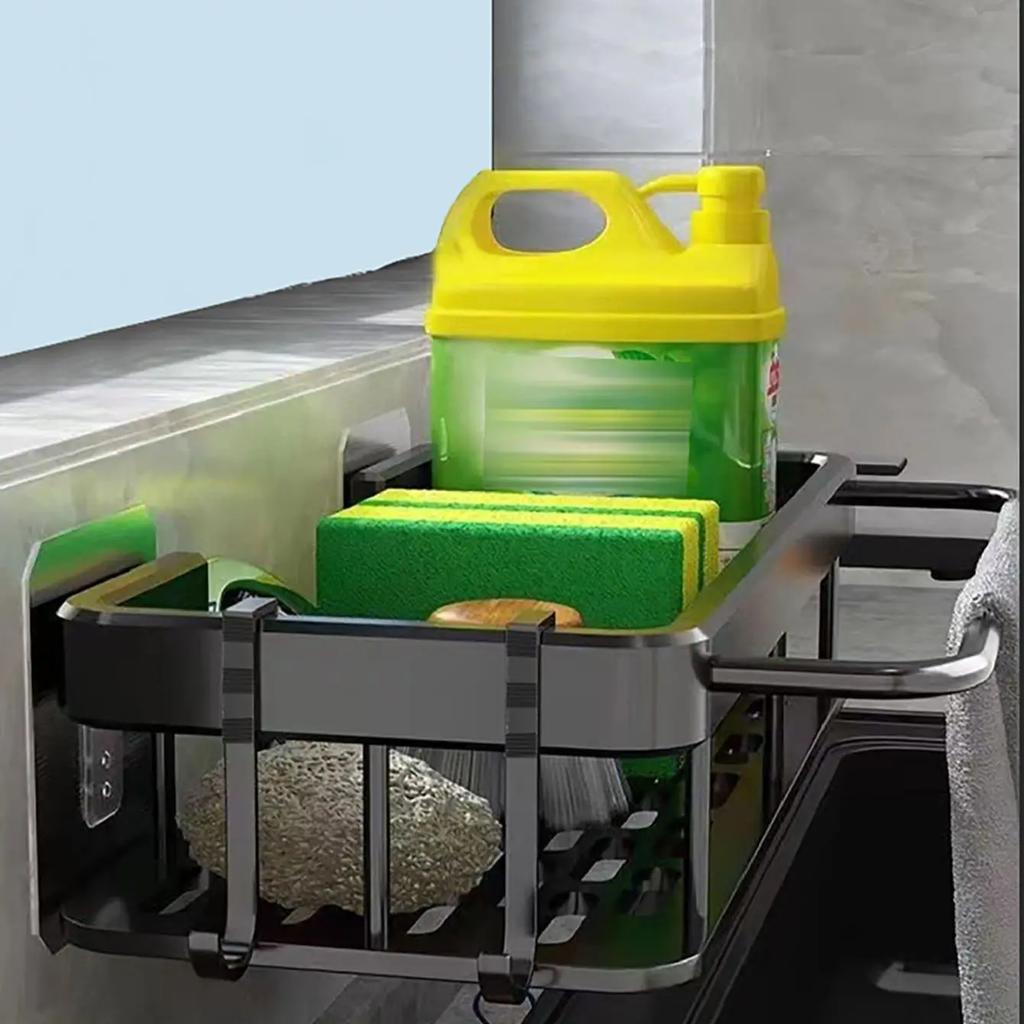 1PC - Kitchen storage rack, cloth drain rack, sink, dishwashing cloth, sponge storage basket, bathroom storage rack