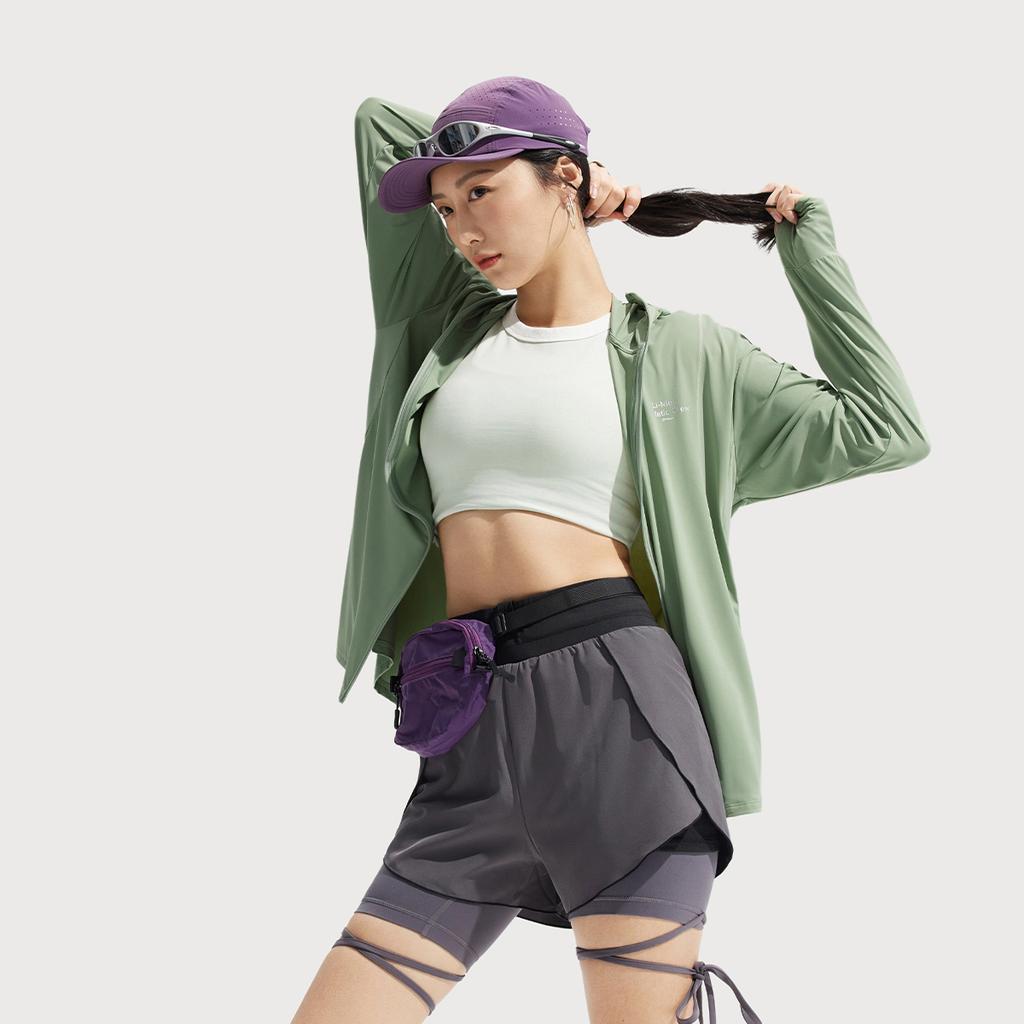 Li Ning Ice Silk Comfortable Breathable Loose Jacket Women Jackets Light-Green AFDVE46-3