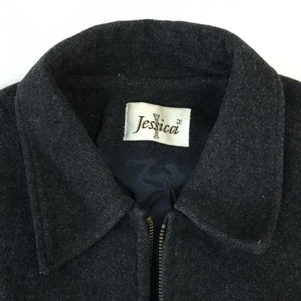 Vintage Bulgaria Jessica Cashmere Blend Wool Coat Women L Gray Full Zip(USED)