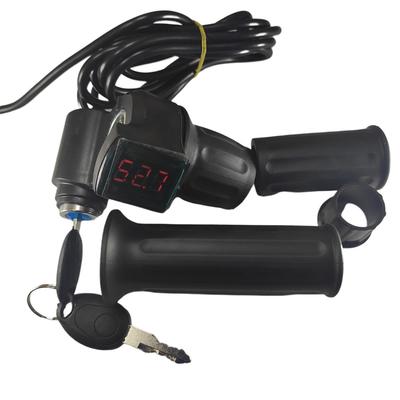 12V-84V Elektromos Kerékpár Sebességszabályozó Gázkar Digitális Kijelzővel Zárható Csavaros Gázkar Gyorsító Robogóhoz