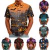 Men's Halloween Print Vintage Texture Shirt Open Front Loose Breathable Summer Sport Street Casual Daily Wear Top